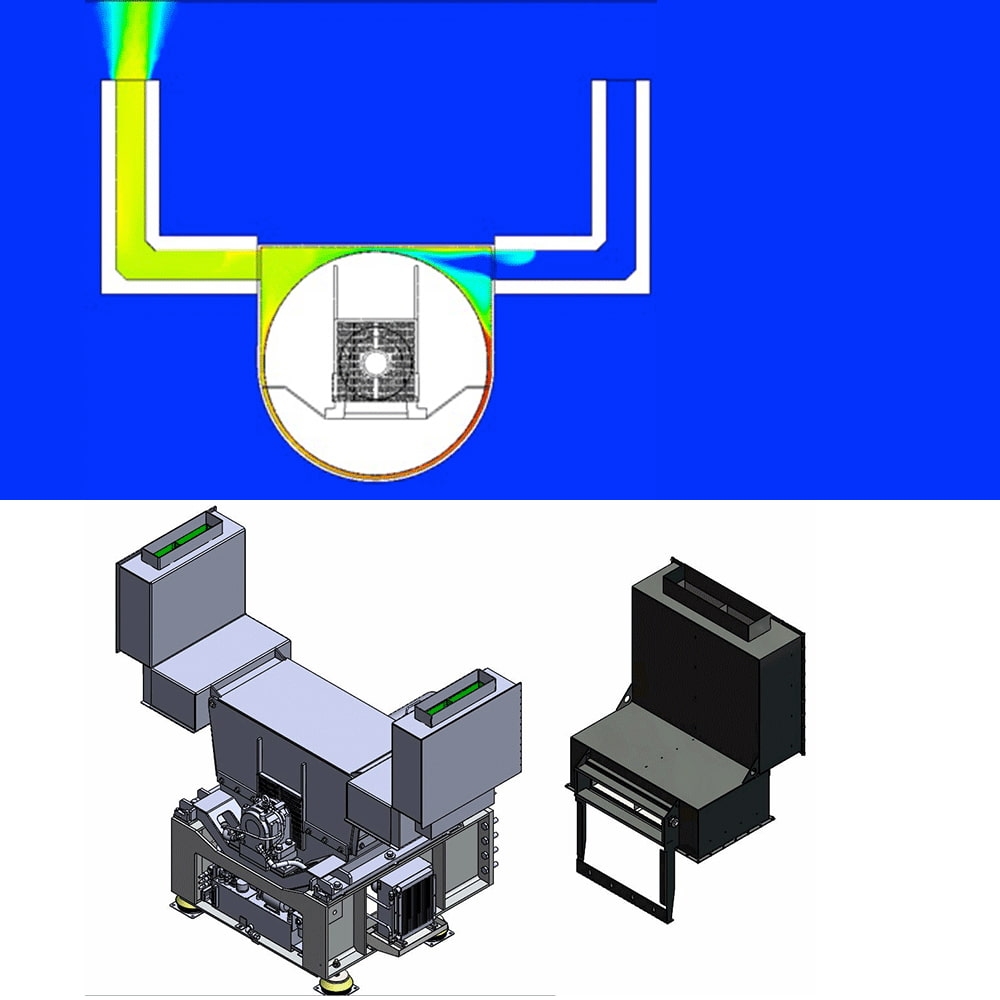 CFD analysis of the air flow of a flywheel from a diesel engine using ansys