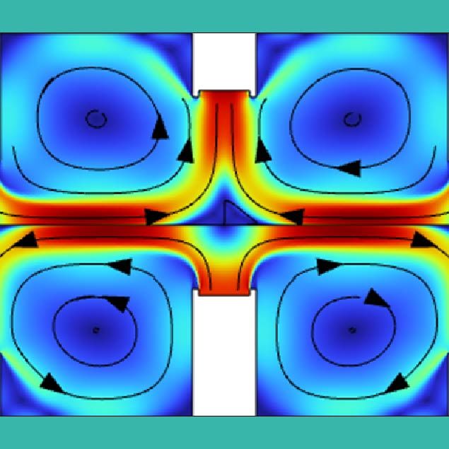 flotation oven simulation hot cold air flow