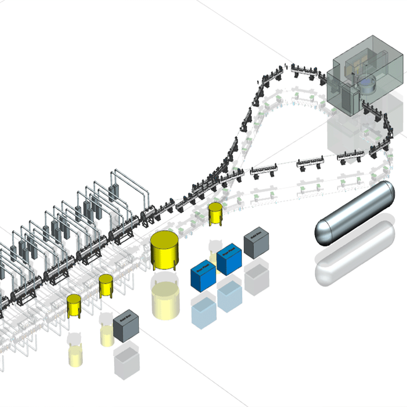 schematische opstelling Mo-99 productie met elektronenversneller