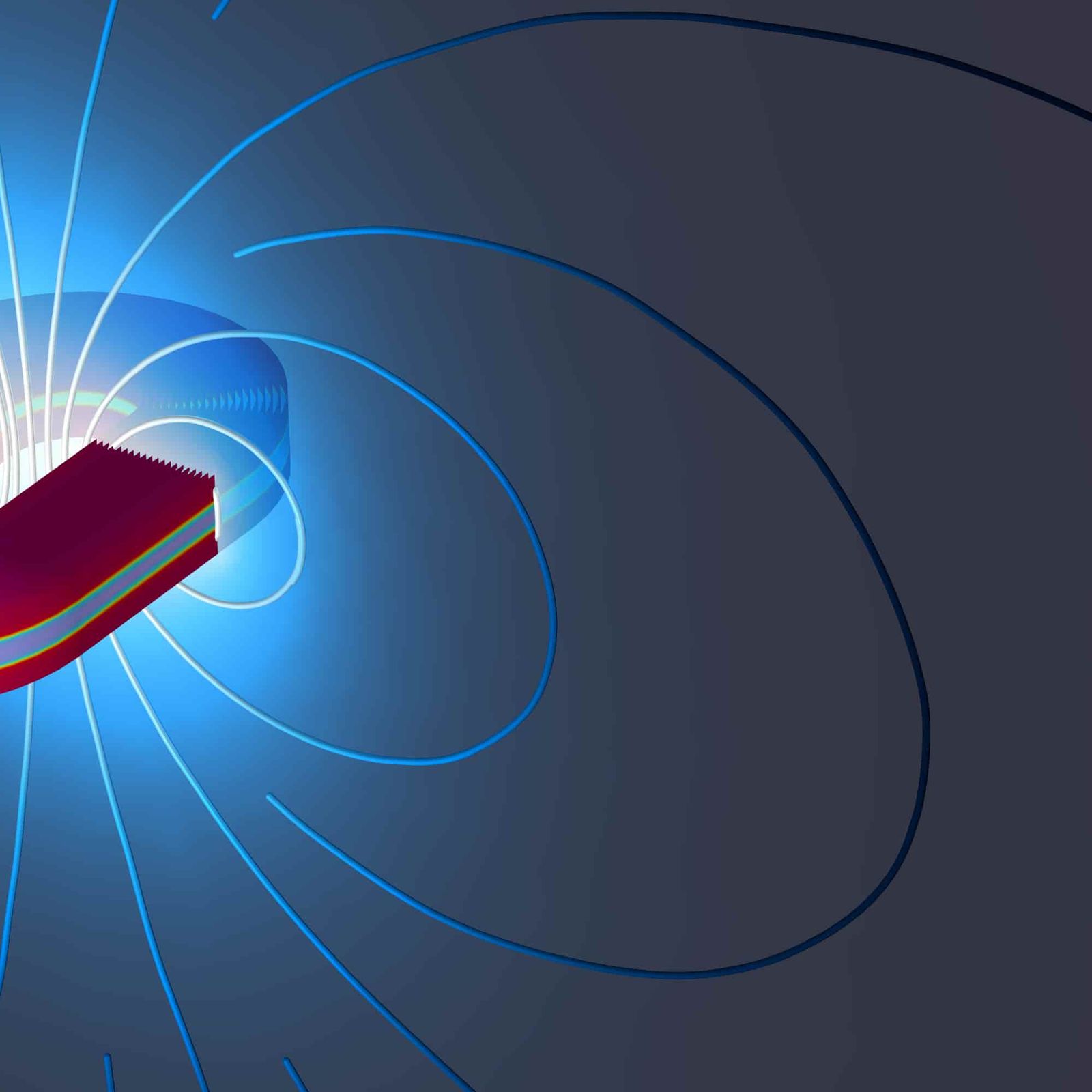 superconducting coil racetrack with field lines