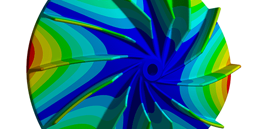 FEM-analyse van de spanning in een radiale turbineblazer