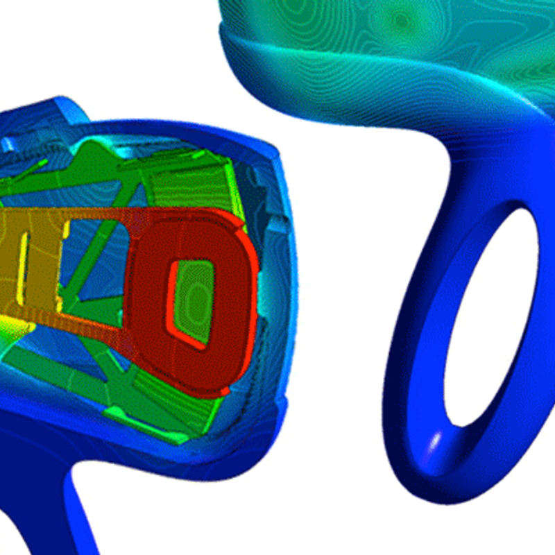 CFD analysis showing heat conduction of the EFI Optigrip