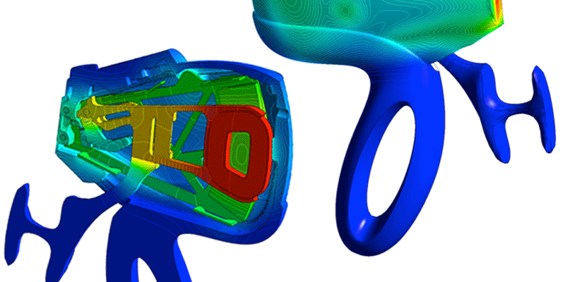 CFD analysis showing heat conduction of the EFI Optigrip