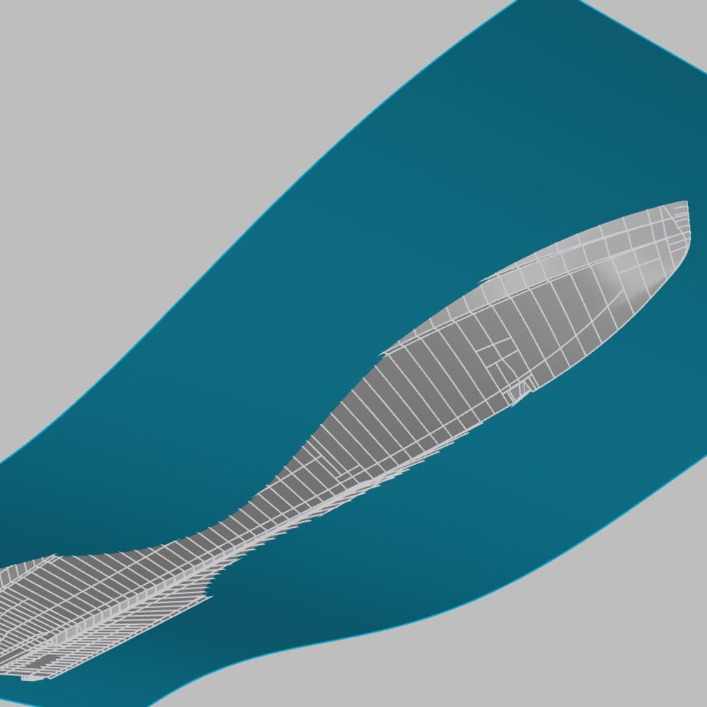 Unteransicht einer Yacht im Golf