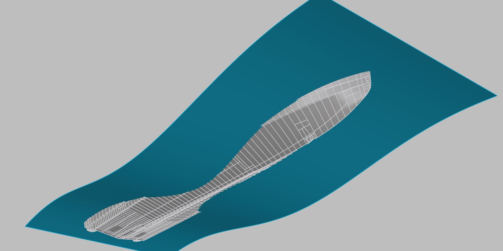 bottom view of yacht in wave