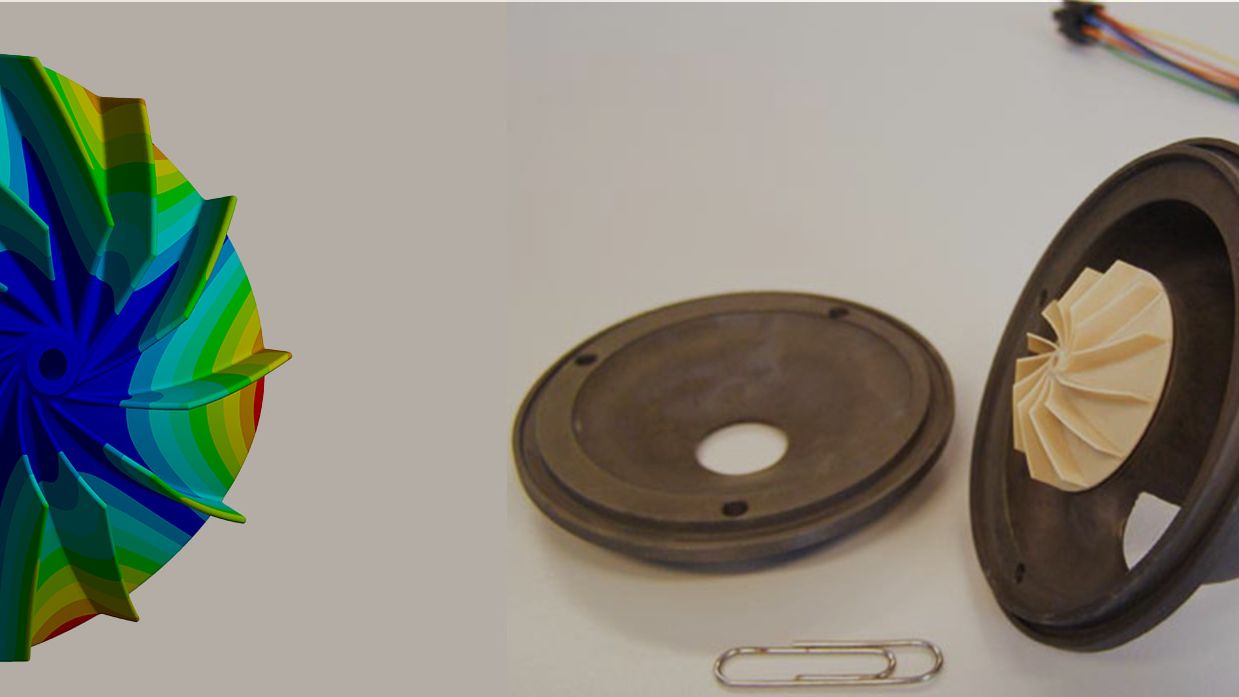 FEM-analyse spanning simulatie en foto radiale turbineblazer