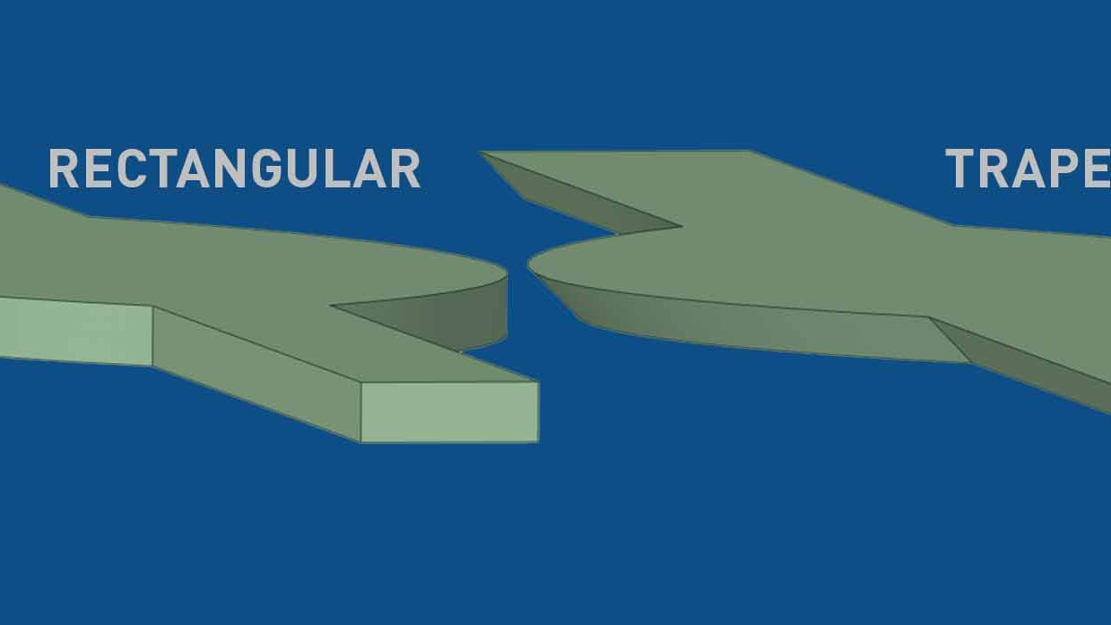 Mikrofluidische Kanäle mit rechteckiger und trapezförmiger Form