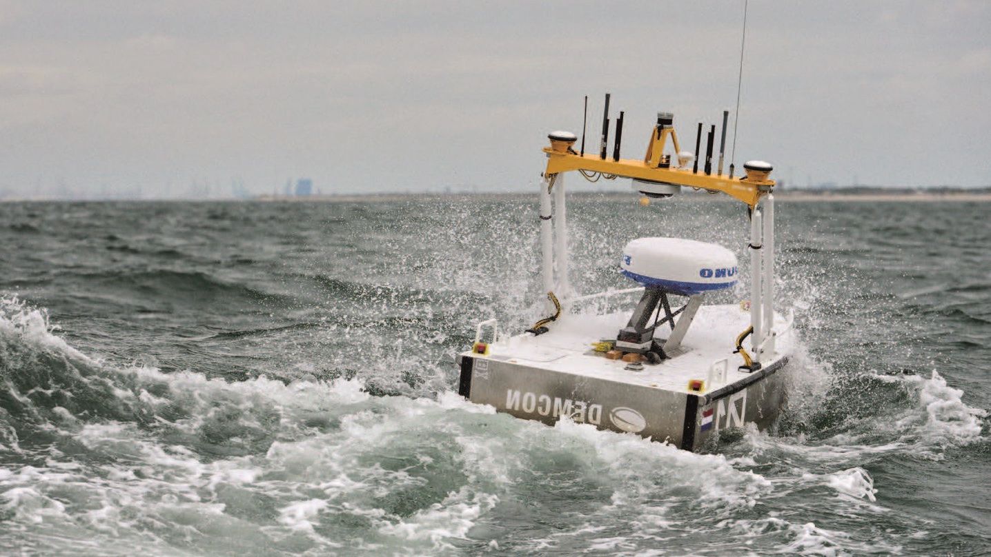 Demcon unmanned systems vessel on the water