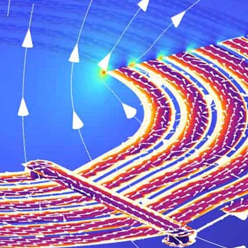 elektromagnetische FEM-simulatie met comsol van een draadloos oplaadbare spoel