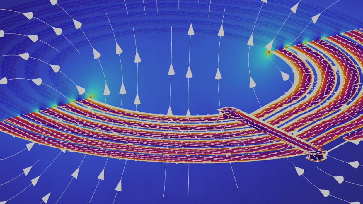 Elektromagnetische FEM-Simulation einer drahtlos geladenen Spule mittels Comsol